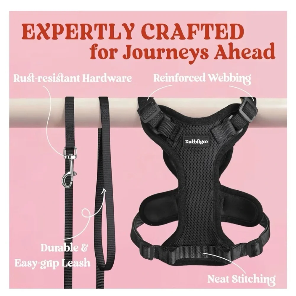 rabbitgoo Cat Harness and Leash for Walking, Escape Proof Soft Adjustable Vest